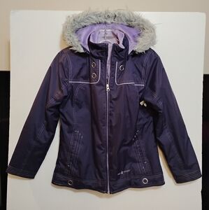 Free Country Live in it! Kids Purple Jacket with Faux Fur Hood Girls M 10/12